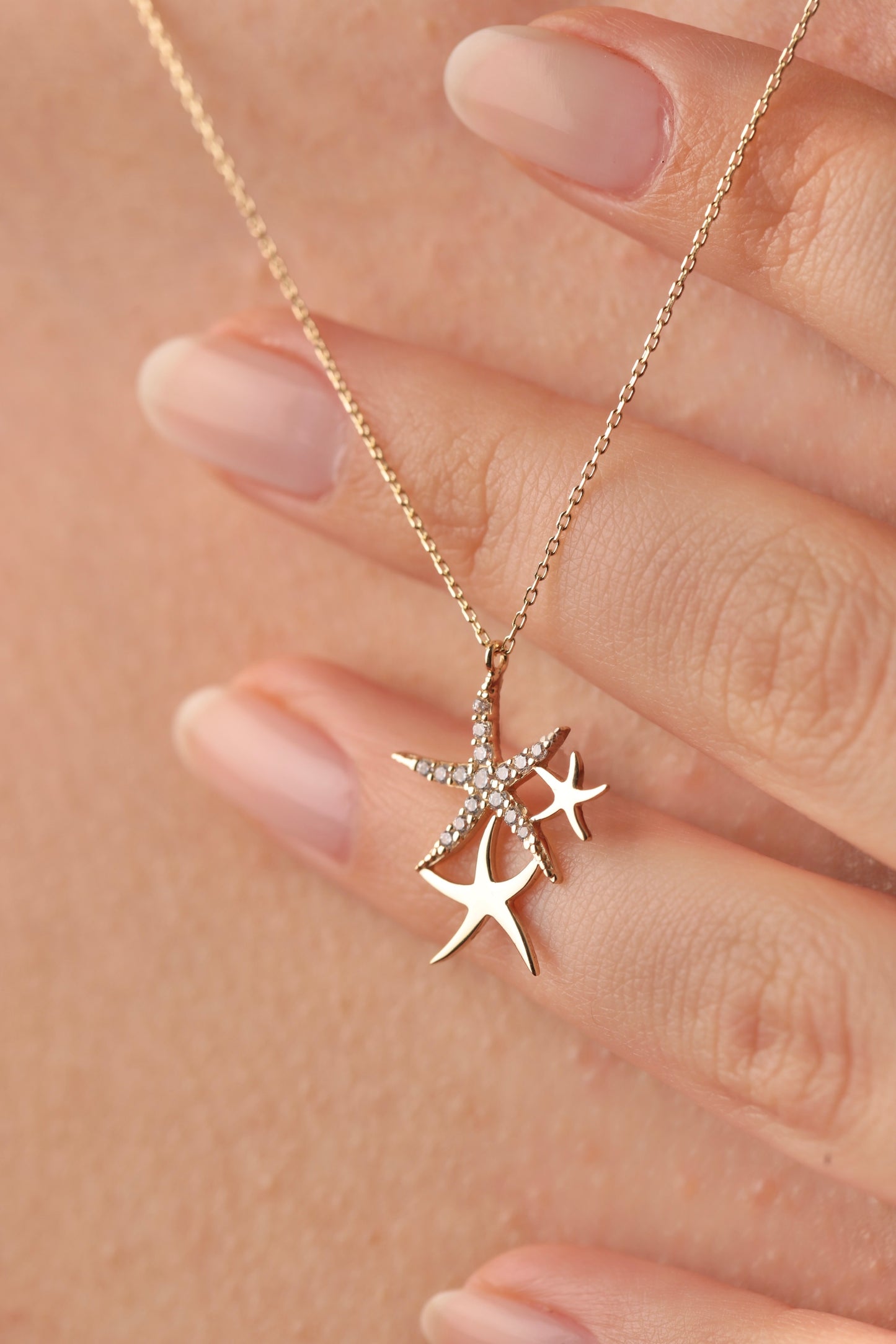 Triple Starfish Necklace