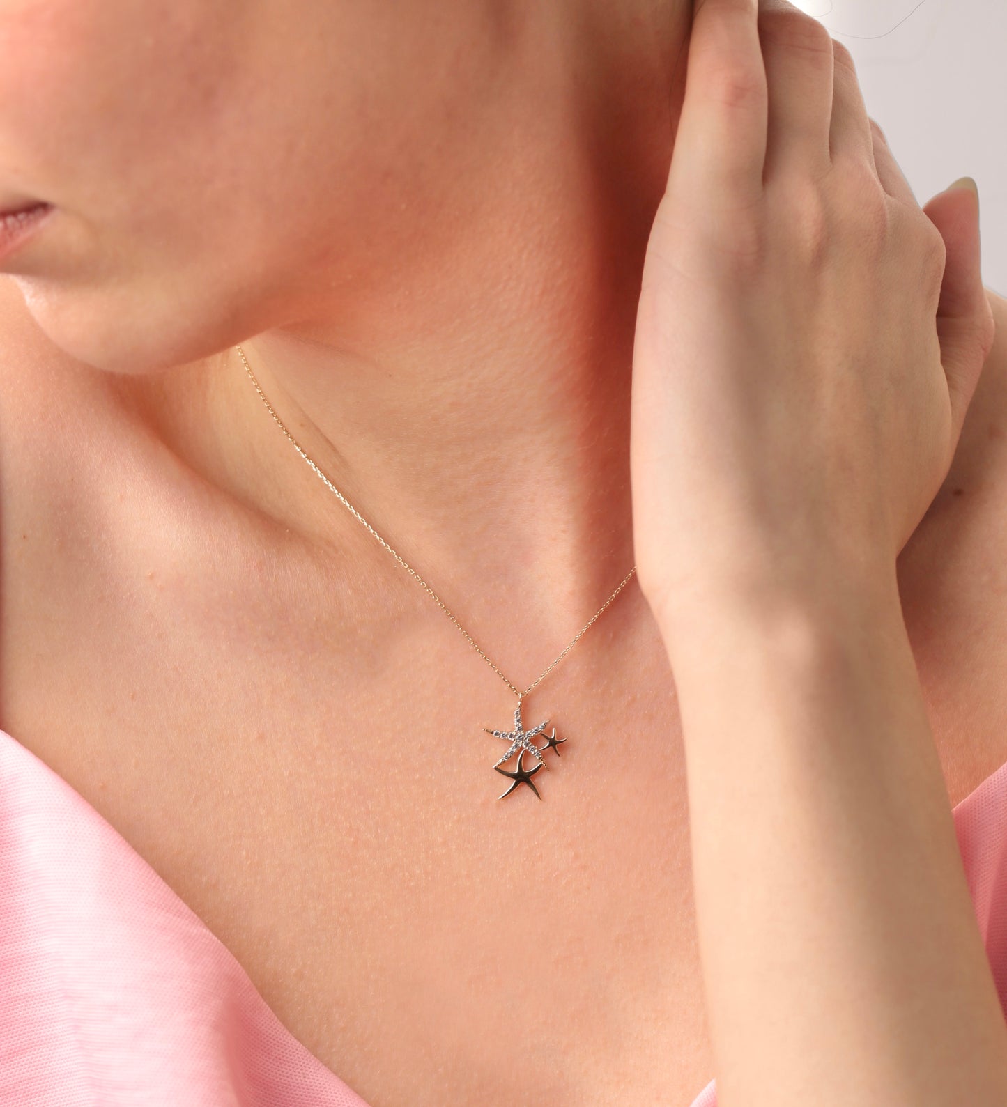 Triple Starfish Necklace