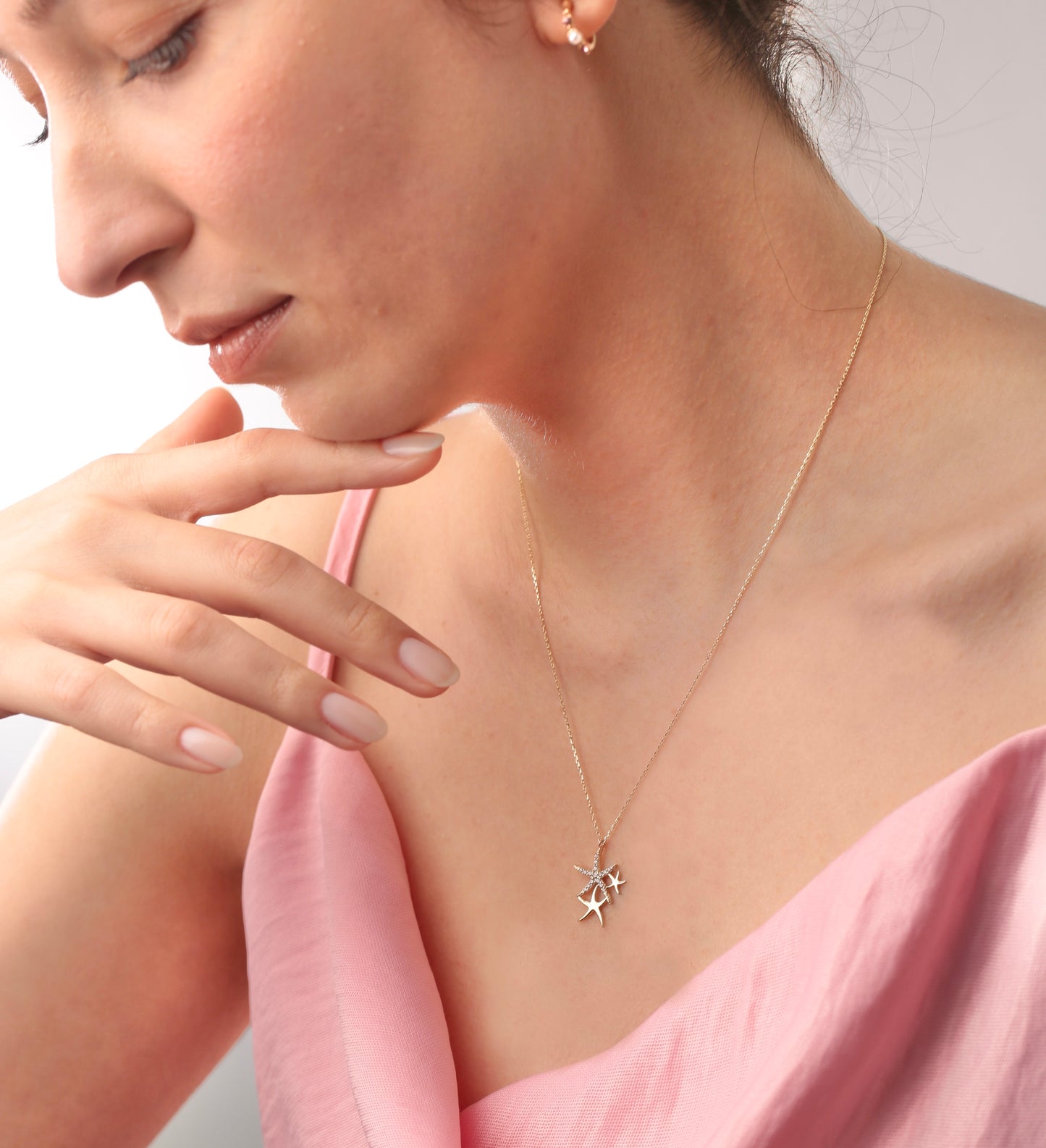 Triple Starfish Necklace